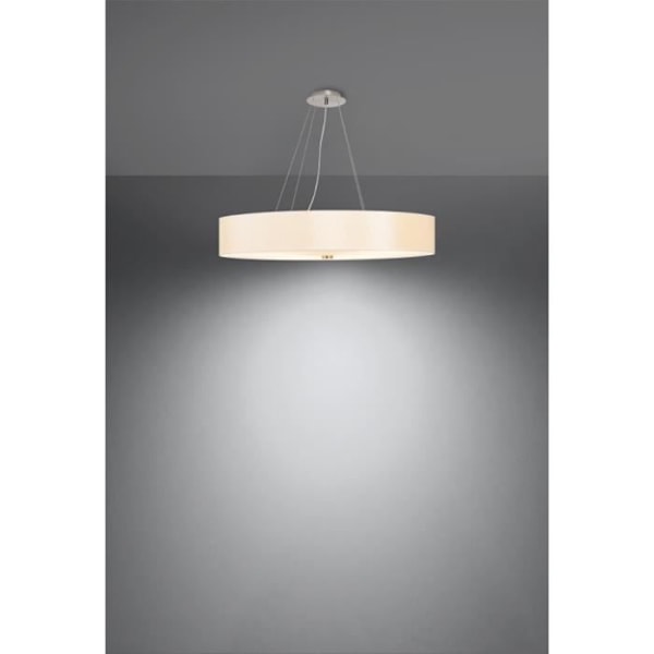 Pendel - SOLLUX - SKALA - Cylindrisk - Vit - 70cm - E27 - 6 lampor