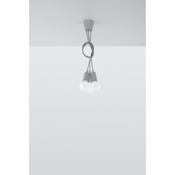 DIEGO 2 E27 LED Pendellampa Modern Loft BOHO Design - SOLLUX - Grå