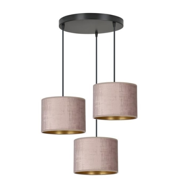 Emibig HILDE Hilde Black Cluster taklampa med rosa tyglampskärm, 3x E27
