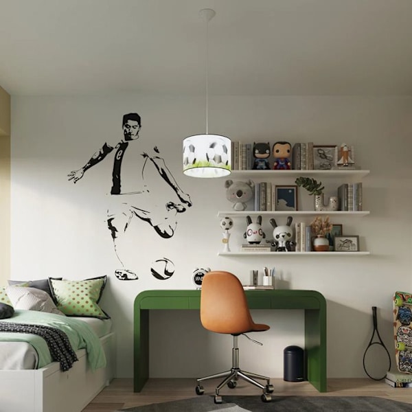 Suspenderet lampe - Sollux Lighting - Football C 30 - Hvid/Sorte - 30x30x82 cm - LED vit svart