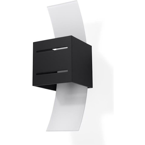 Väggapplikation - SOLLUX - LORETO - Aluminium/Glas - Svart - G9 LED