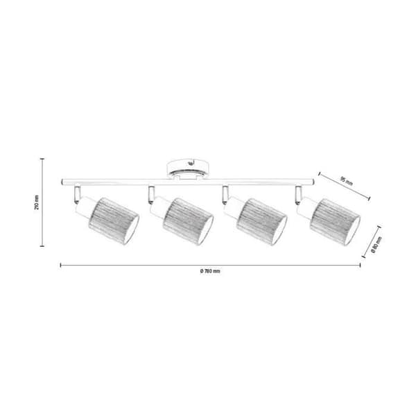 Carla Loftslampe 4xE14 Maks.9W Sort/Sort
