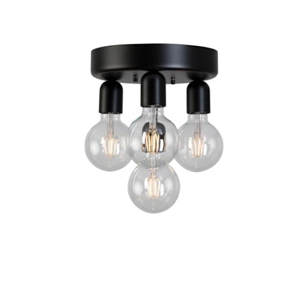 Regal Flat Globe Taklampa Svart 4x E27