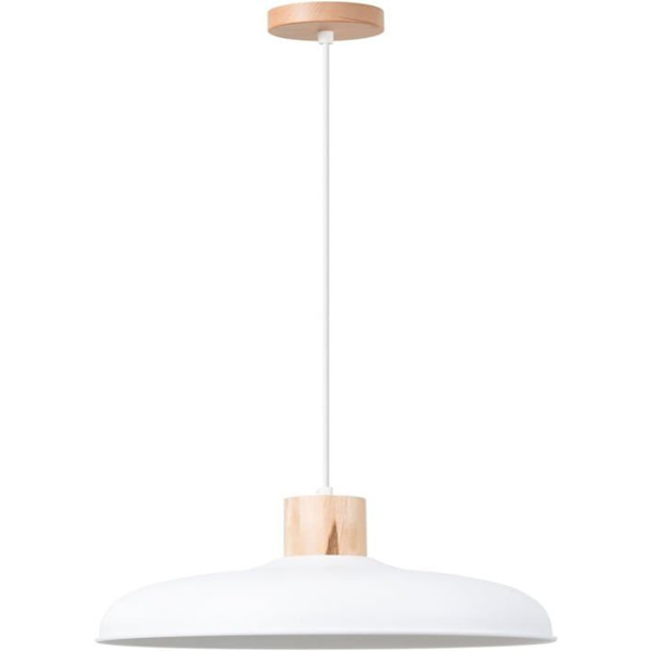 Suspensionslampe - Sollux - Indy - Buet Skærm - E27 - 1x15W LED - Hvid