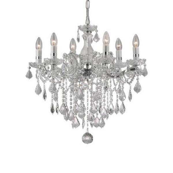 Ideal Lux FLORIAN SP6, stue, krom, IP20, overflade, glas, metal, klassisk Krom