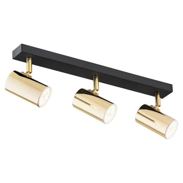 Argon LAGOS 3-Light Loftslampe - Messing og Stål Spot Bar - Sort
