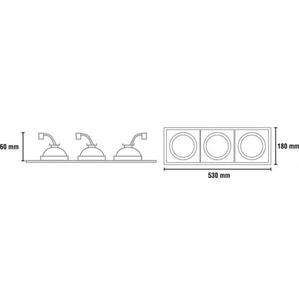 Spots - Line Of Spots - CristalRecord - Kardan Helium negro (3 luces)