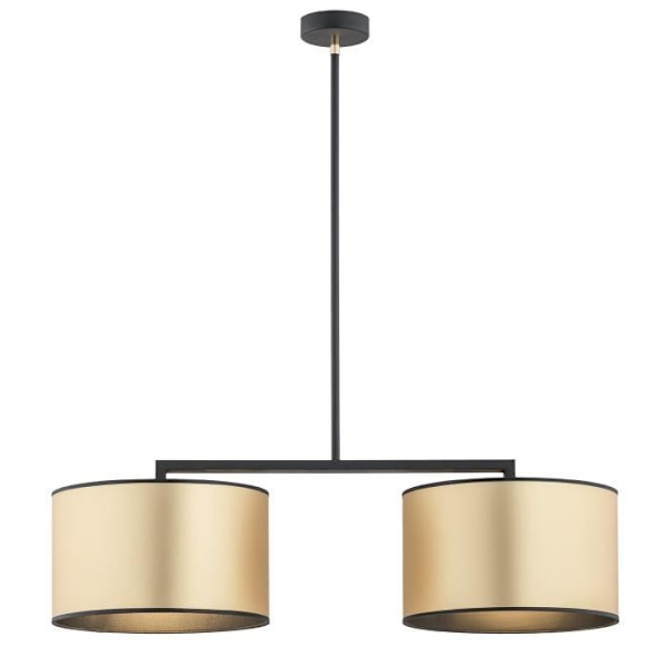 KARIN Argon Gold 2-Light Bar Loftslampe - Sort struktur og messingelementer