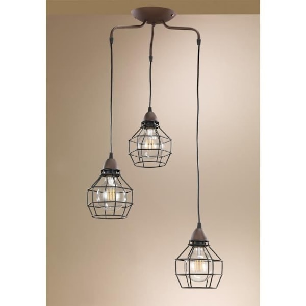 Loft lampe - Onli - Spider - 3 lys - Metal - Sort - Moderne design