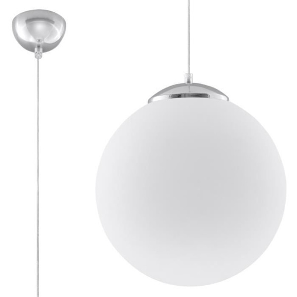 UGO 40 E27 Modern Vit / Krom Pendellampa SOLLUX