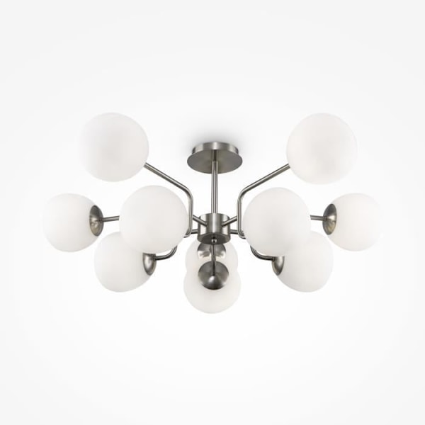 Plafondslampa - Maytoni - Erich - 10 Ljus - Nickel - E14 - Modern