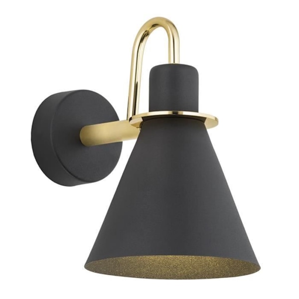 Argon væglampe BEVERLY Dome Black Structure - Messingelementer - Moderne - Design