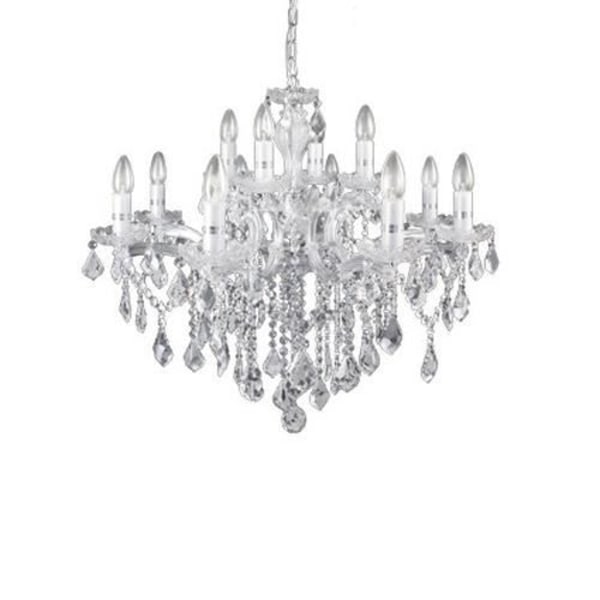 Ideal Lux FLORIAN SP12, Vardagsrum, Krom, IP20, Yta, Glas, Metall, 12 glödlampor