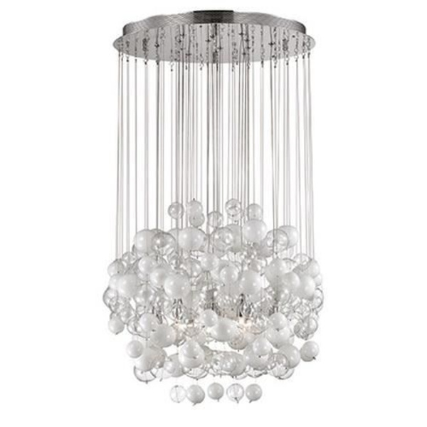 Ideal Lux BOLLICINE SP14, Soveværelse, Børneværelse, Spisestue, Stue, Hvid, IP20, Overflade, Rund, Glas, Metal