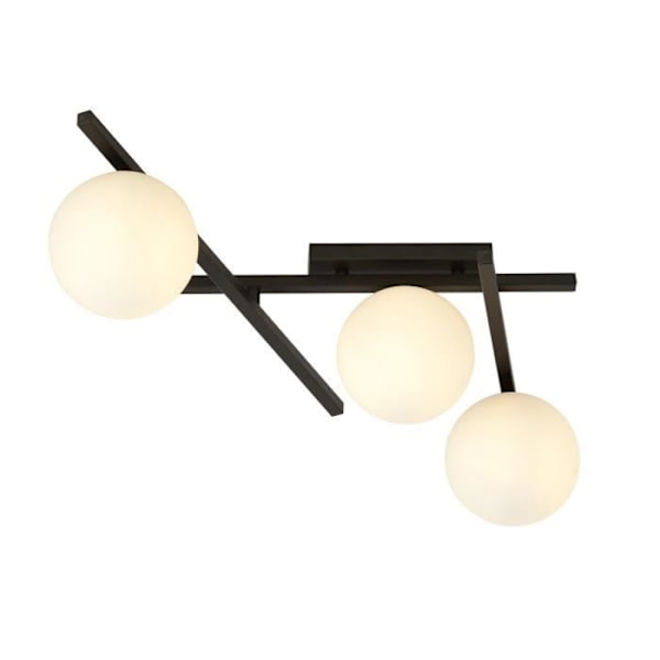 Emibig SMART Smart Globe taklampa svart med vit glasskärm, 3x E14
