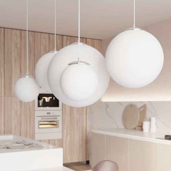UGO 40 E27 Modern Vit / Krom Pendellampa SOLLUX