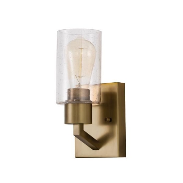 Væglampe - ELSTEAD LIGHTING - Deryn - Naturlig messing - Granulært glas - E27 60W