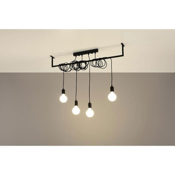 Pendel SALAMANCA 4 E27 LED Modern Loft BOHO Design Corridor -Svart