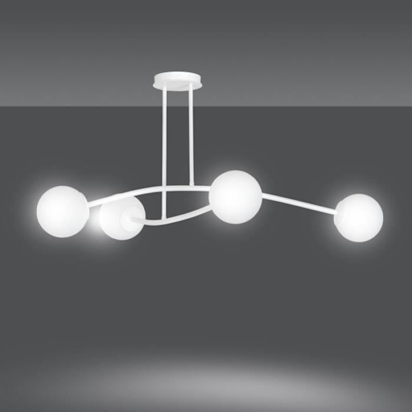Emibig HALLDOR Halldor Globe Taklampa Vit med vit glasskärm, 4x E14