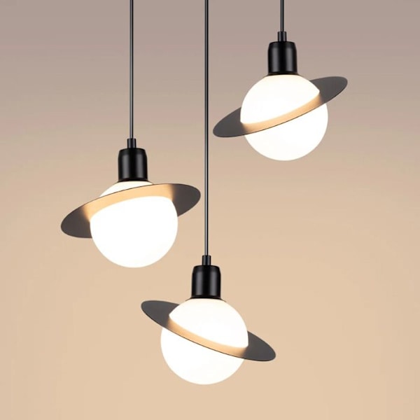 Suspenderet lampe - Sollux Lighting - Hyperion 3P - Indbygget LED - Sort farve - Moderne design svart