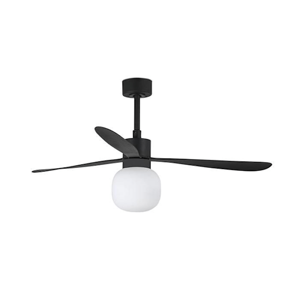 Loftventilator med lys sort Ø 132 cm AMELIA BALL LED 33761-26 NEGRO