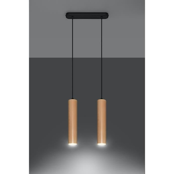 LINO 2 GU10 LED Pendellampa Modern Loft BOHO Design Korridor - TRÄ