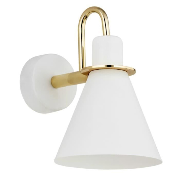 Argon væglampe BEVERLY Dome White Structure - Messingelementer - Soveværelse - Moderne - Design