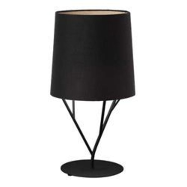 Sort bordlampe Træ 1L E27 60W Sort