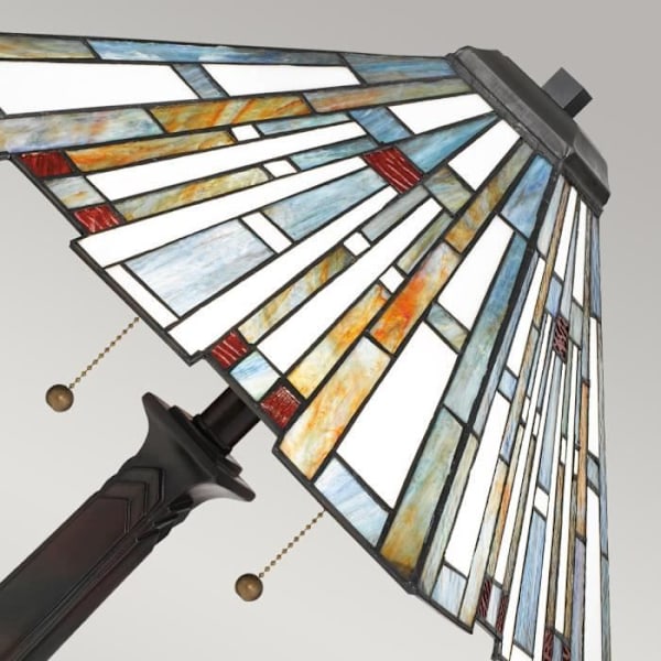 Bordlampe - ELSTEAD LIGHTING - Maybeck - Glaskunst - Ædelbronce - 2 E27 pærer Tappert brons