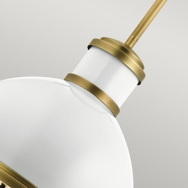Elstead Kichler Tollis Globe Pendel Taklampa Natur Mässing & Vit