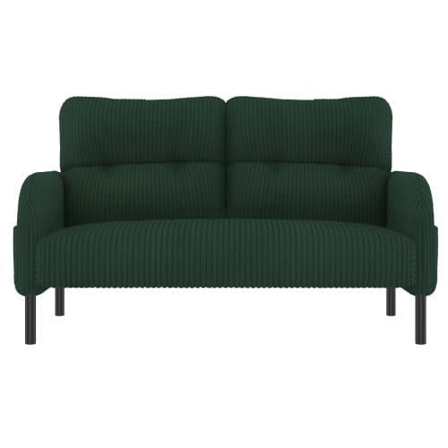 Sladd 3-set smaragdgrön - 2-sits soffa + fåtölj + pall med sidoficka - stålrör & extra mjuk klädsel - modulär med djupt säte Emerald