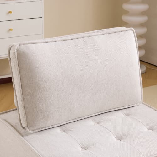 Enkel soffa & sittpuff kombination: Flexibel sittlösning för vardagsrum, sovrum, gästrum eller barnrum White