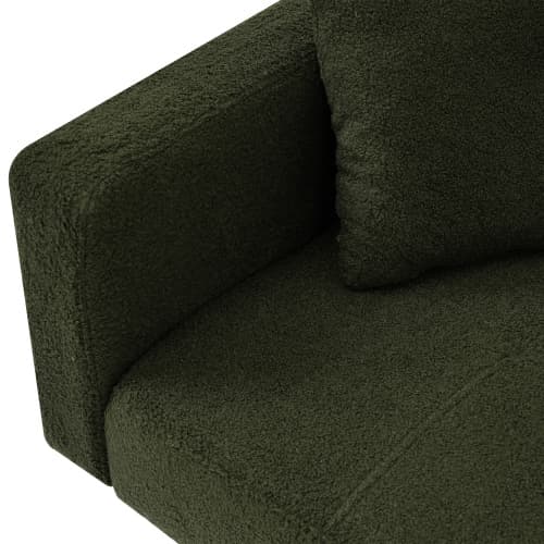 Sovsoffa med sängfunktion – justerbart ryggstöd, ben i guldmetall, inkl. kuddar och sidofickor för förvaringsutrymme Antique Green