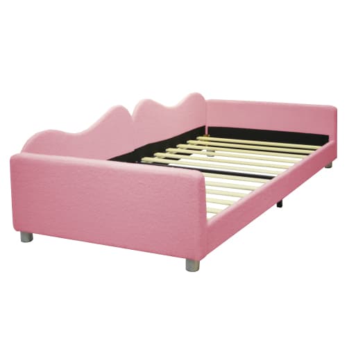 Rosa Teddy säng 90x200 cm - multifunktionell bäddsoffa med armstöd Pink