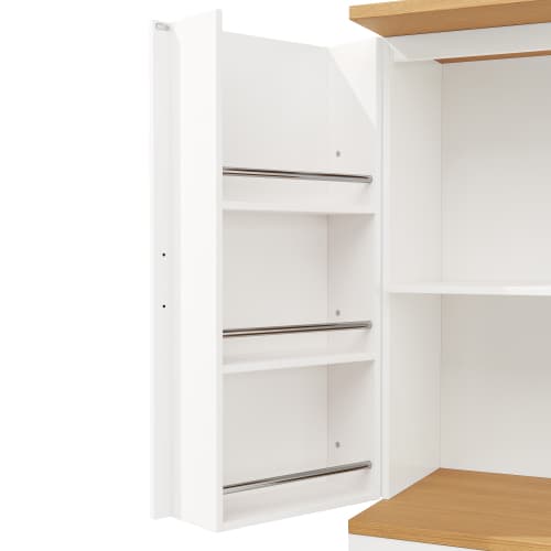 Moderne snackskab med 12 rum, buffetskab 80x180cm til køkken & stue, opbevaringsskab White