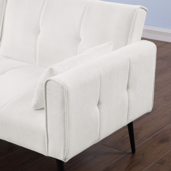 Futon Sovesofa 173 cm, Moderne & Konvertibel som Sofa og Seng, Ideel til Små Rum & Stuer White