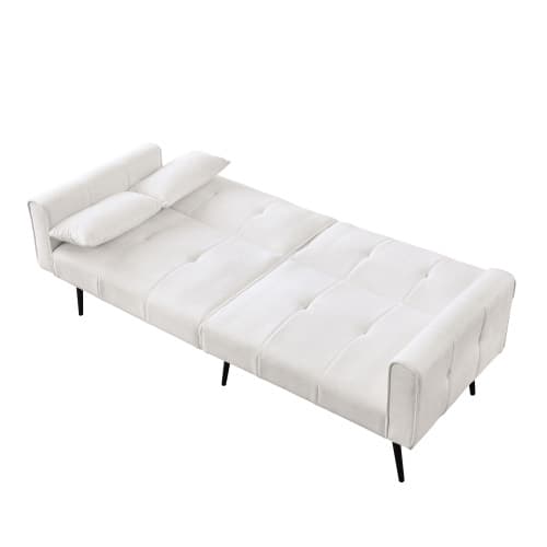 Futon Sovesofa 173 cm, Moderne & Konvertibel som Sofa og Seng, Ideel til Små Rum & Stuer White