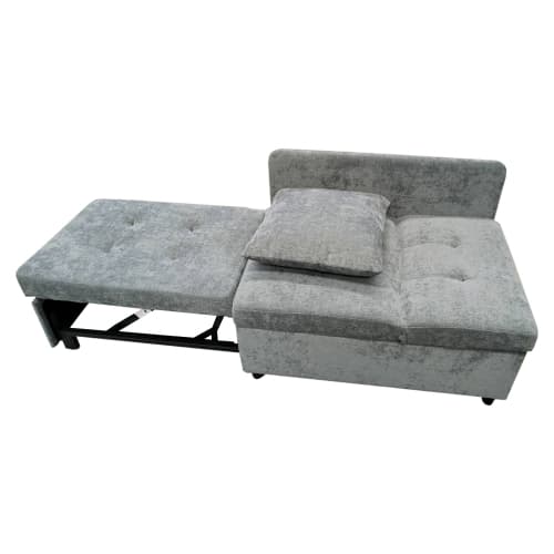 3-i-1 sovesofa lavet af linned – polstret seng med justerbart ryglæn, pladsbesparende multifunktionel sovesofa til små rum Gray