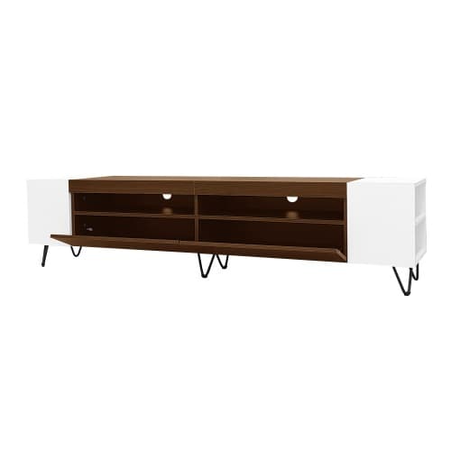 Modernt TV-skåp, vit och träoptik – längd 180 cm White