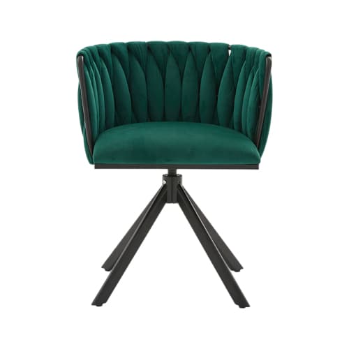 Sammet fåtölj set om 2 med 180° svängfunktion - kraftig ram, ergonomisk, sammetslen Emerald