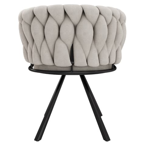 Linne matrumsstol, 2-delat set, individuell lätt lyx vardagsrum sovrum roterande stol Black + Linen