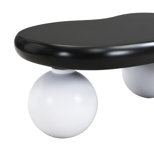 Cloud Style soffbord med LED-belysning – Modernt soffbord med 16 färger & runda ben Black + White