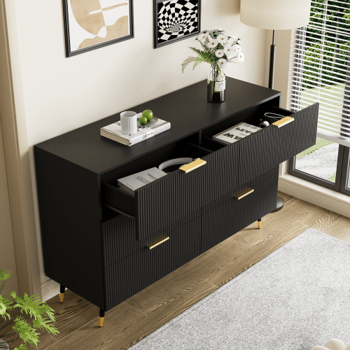 Elegant skänk med modern design, byrå och gott om förvaringsutrymme Black