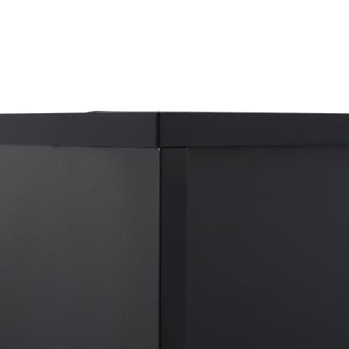 Vitrineskab med akryldør og LED-belysning, sort højglans skab med 3 hylder, til samleobjekter og parfumer Black