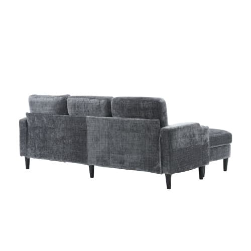 Premium 4-sits soffgrupp med pall | Samoptik & Multifunktion | Elegant vardagsrumslösning med förvaringsutrymme Gray