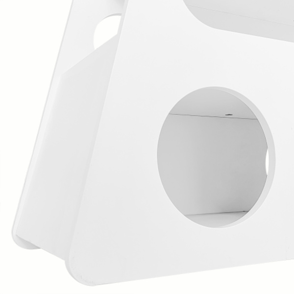 Skänk, modernt vitt sidobord med hjul, säker rundad design – mobil, platsbesparande White