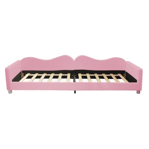 Rosa Teddy säng 90x200 cm - multifunktionell bäddsoffa med armstöd Pink