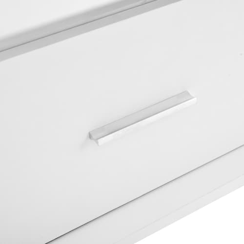 Höj- och sänkbar lyftbord, högblank med LED-belysning & flexibelt förvaringsutrymme, för vardagsrum & kontor white