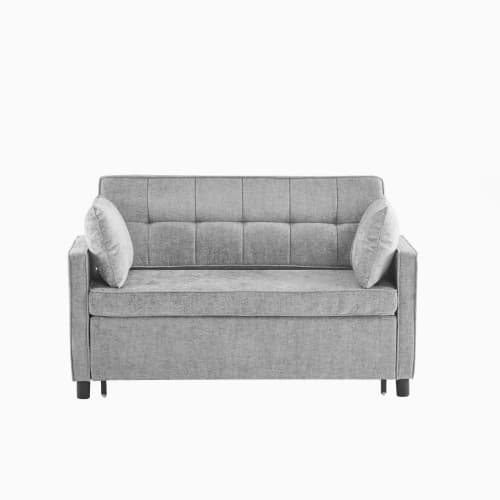 Premium bäddsoffa med sovfunktion – tvåsits med justerbart ryggstöd och högkvalitativt Chenille-överdrag Antique Gray