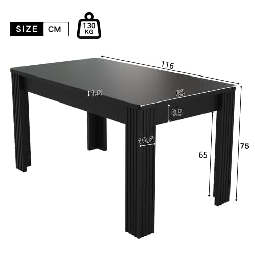 Matbord, modernt matbord, robust matbord, bord med fyra ben Black